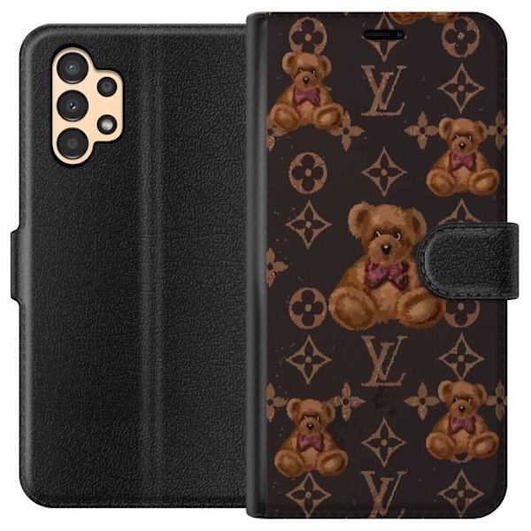 Samsung Galaxy A13 Lompakkokotelo Louis Vuitton Teddykarhu Kuvio Ylellinen Muotisuunnittelu Suosittu Motiivi Muoti-Trendi Ylelliset Asusteet