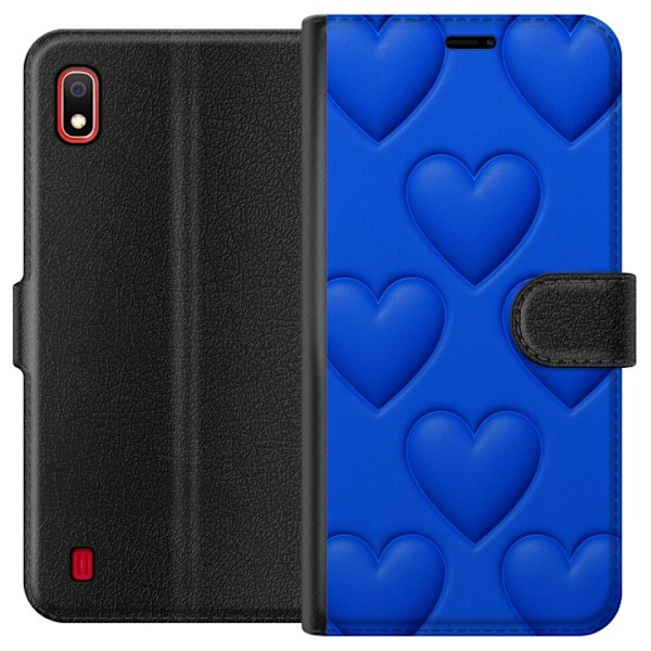 Samsung Galaxy A10 Lompakkokotelo Siniset Sydämet
