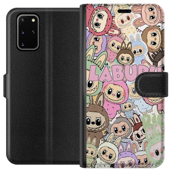 Kompatibel Tegnebogsetui til Samsung Galaxy S20+ Lyserød kawaii-komposition med søde tegneseriefigurer og bløde former