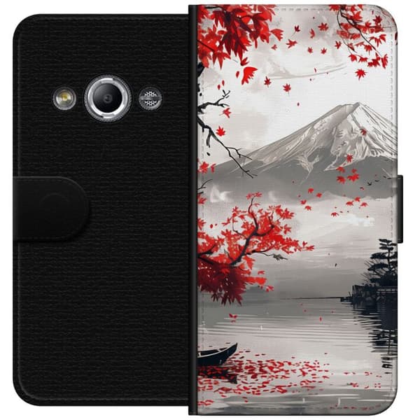 Kompatibelt Plånboksfodral till Samsung Galaxy Xcover 3 Crimson Fuji röd