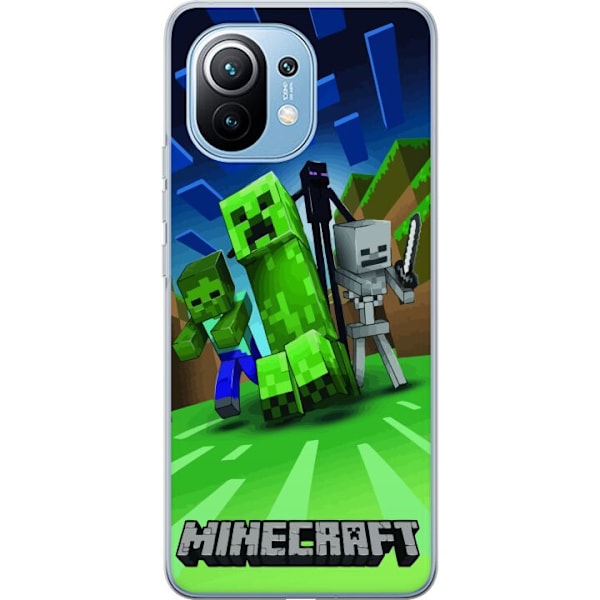 Xiaomi Mi 11 Genomskinligt Skal Minecraft Creeper mobilskal i klassisk grön pixelstil