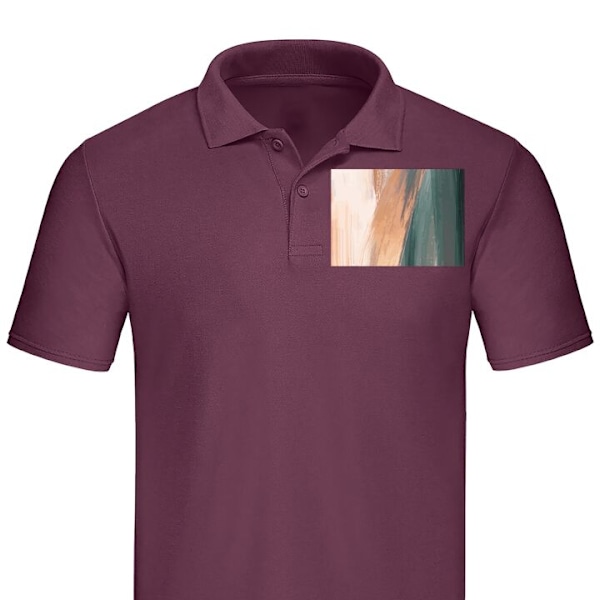 Poloshirt til Voksen | Elegant Poloshirt Abstrakt Mønster Bordeaux Lille