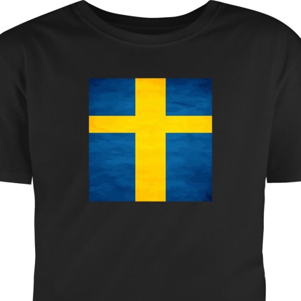Lasten T-Shirt Ruotsi musta 9-11 Vuotta