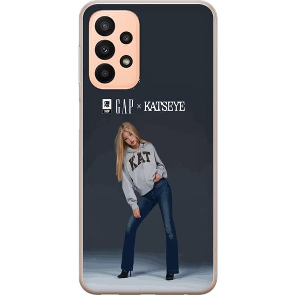 Kompatibelt Mobilskal till Samsung Galaxy A23 KATSEYE blond modebild grå