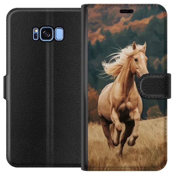 Kompatibelt Plånboksfodral till Samsung Galaxy S8 Springande Häst