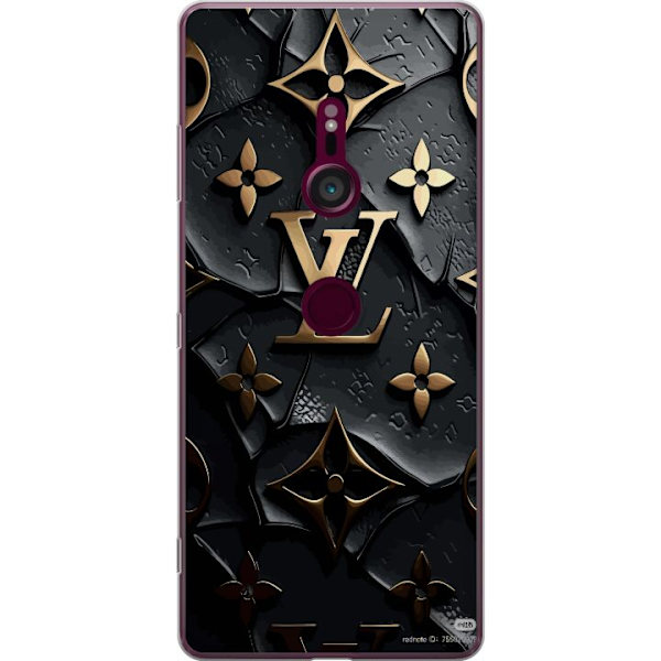 Sony Xperia XZ3 Genomskinligt Skal Louis Vuitton Dark Mode Design Svart Lyx Stil Fashion Populärt Grafiskt Mönster Modeikon Lyxmärke