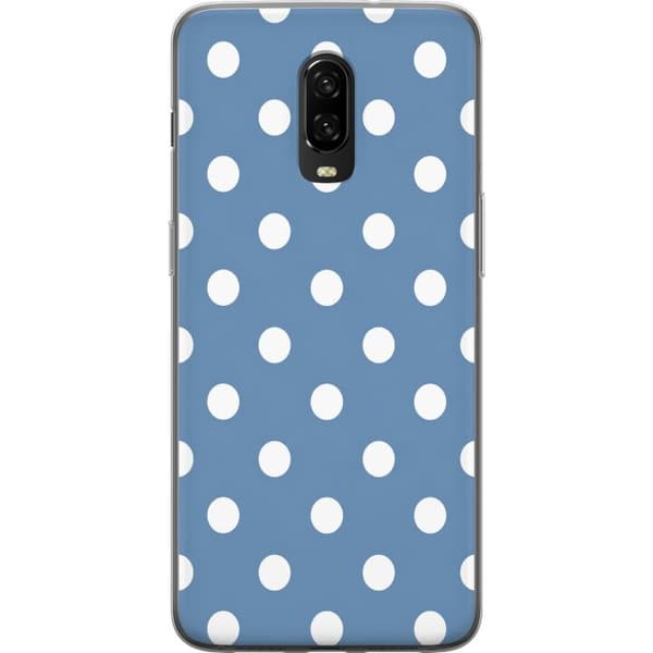 Kompatibel Mobilcover til OnePlus 6T Blåhvide prikker blå