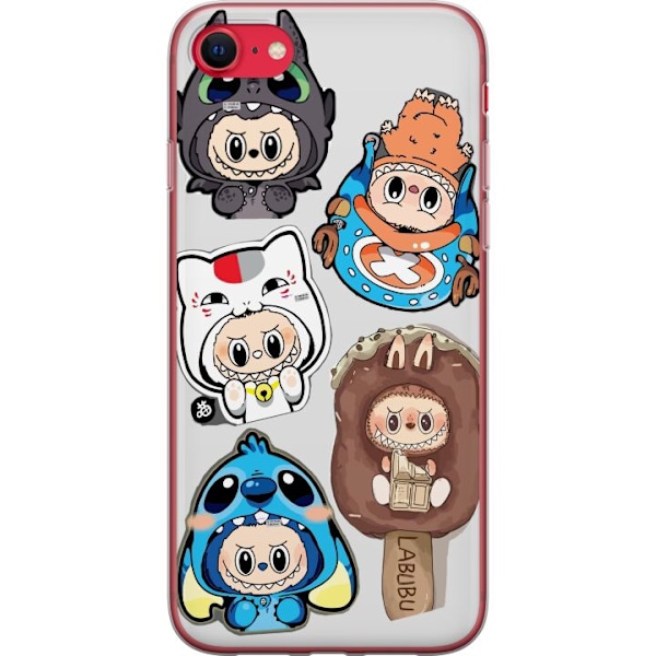 Apple iPhone 7 Läpinäkyvä kuori Labubu hahmokokoelma - Pop Mart Labubu The Monsters väriluulisessa muotoilussa