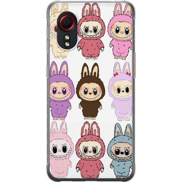 Samsung Galaxy Xcover 5 Gennemsigtig cover Labubu Pink Monster - Popkunst med Kawaii-touch
