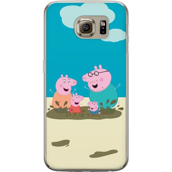 Samsung Galaxy S6 Gennemsigtig cover Greta Gris Familie Georg Mudderpøl Børnemotiv Serie Populær Børnekarakter Glæde