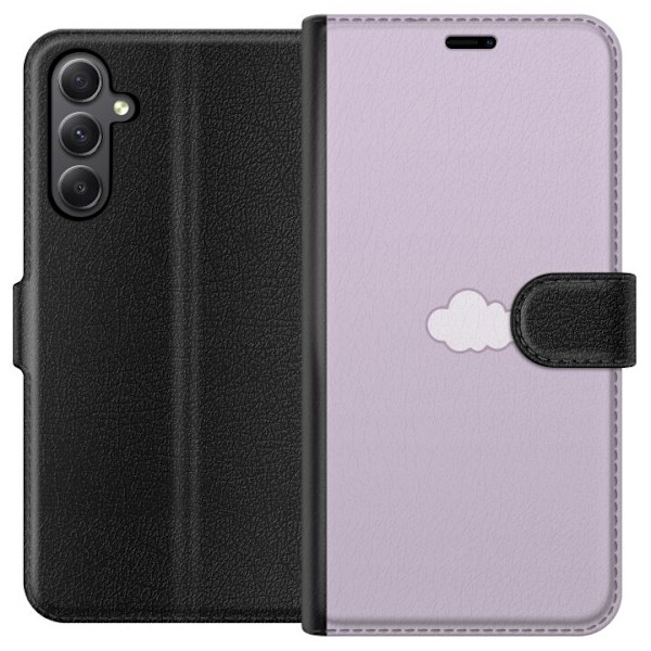 Samsung Galaxy S23 FE Plånboksfodral Lila Moln – minimalistiskt moln på lila bakgrund