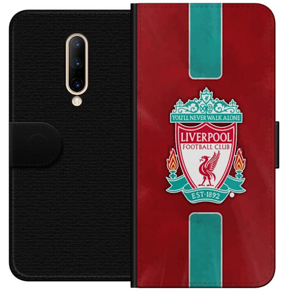 OnePlus 7 Pro Tegnebogsetui Liverpool FC - Klassisk Fodboldstolthed i Rødt