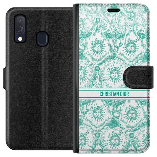 Kompatibel Tegnebogsetui til Samsung Galaxy A40 Turkost solmönster turkis