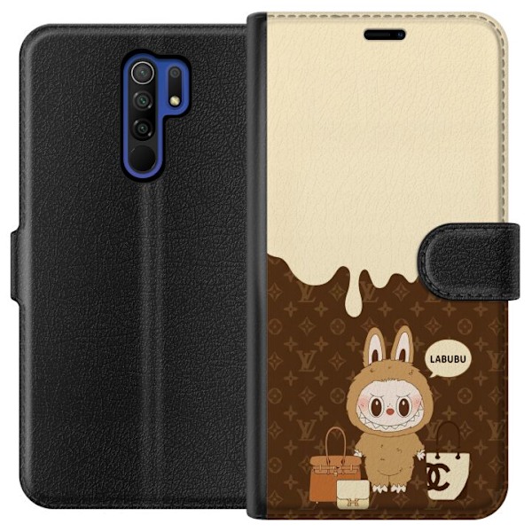 Xiaomi Redmi 9 Lompakkokotelo Labubu Blue Chill - Sinisen säv