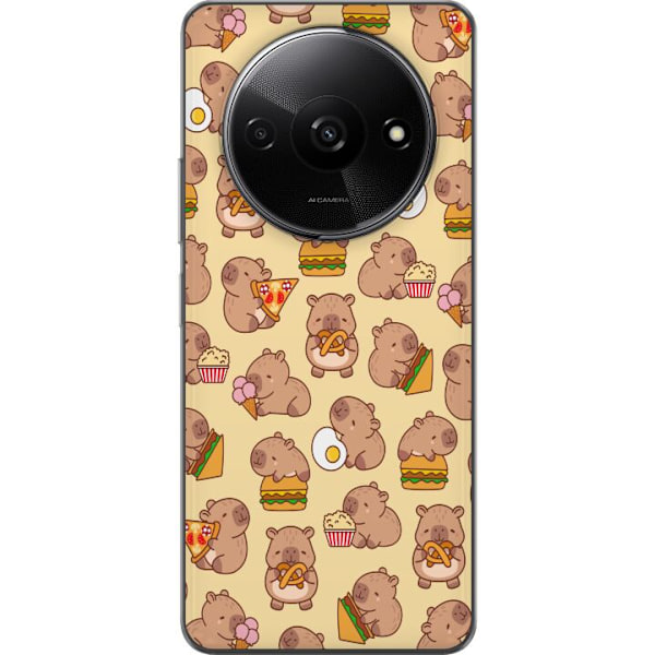 Xiaomi Redmi A3 Läpinäkyvä kuori Kawaii capybara puhelinkotelo useilla söpöillä hahmoilla
