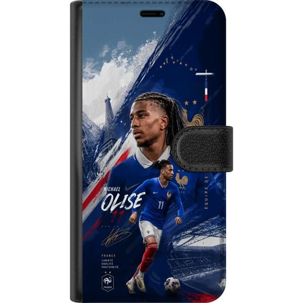 Kompatibel Tegnebogsetui til Samsung Galaxy S10 Lite Michael Olise i Frankrigs landsholdstrøje med Eiffeltårnet og fodboldatmosfære i blå nuancer. blå