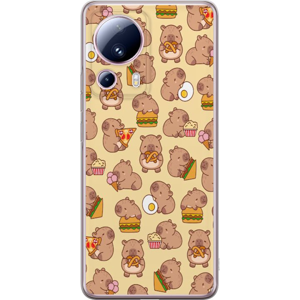 Xiaomi 13 Lite Läpinäkyvä kuori Kawaii capybara puhelinkotelo useilla söpöillä hahmoilla