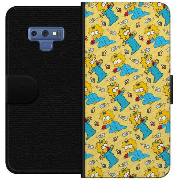 Kompatibel Tegnebogsetui til Samsung Galaxy Note9 Mønster med Maggie Simpson, sutter og sutteflasker gul