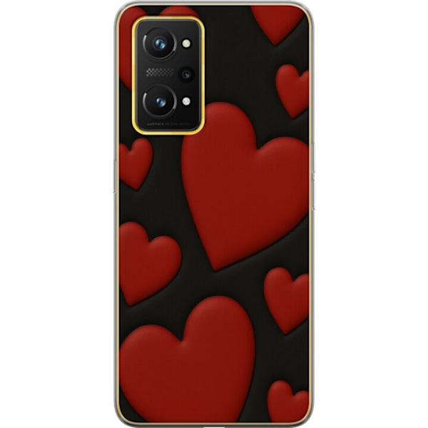 Realme GT Neo 3T Genomskinligt Skal Red Velvet Hearts