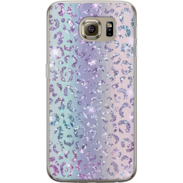 Samsung Galaxy S6 Genomskinligt Skal Glitter Leopard