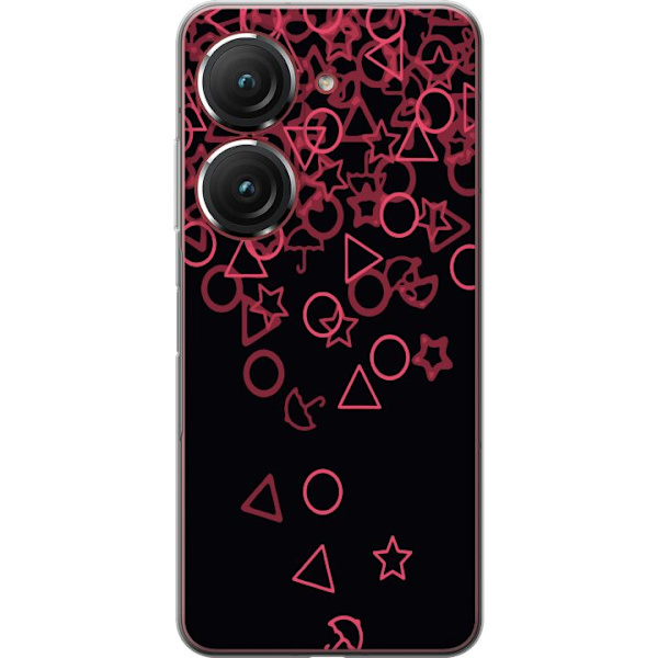 Asus Zenfone 9 Läpinäkyvä kuori Squid Game Ikoni Sarja Suosittu TV-peli Ikoni Graafinen Motiivi Aasialainen Trendi Draamasarja