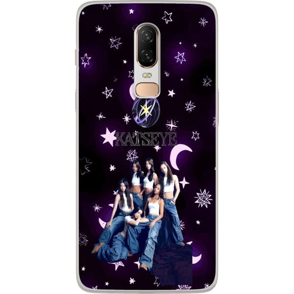 Kompatibelt Mobilskal till OnePlus 6 KATSEYE stjärncollage lila