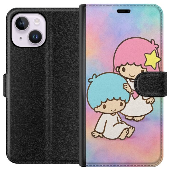 Apple iPhone 15 Plus Plånboksfodral Kawaii Sanrio Kiki Lola Little Twin Stars