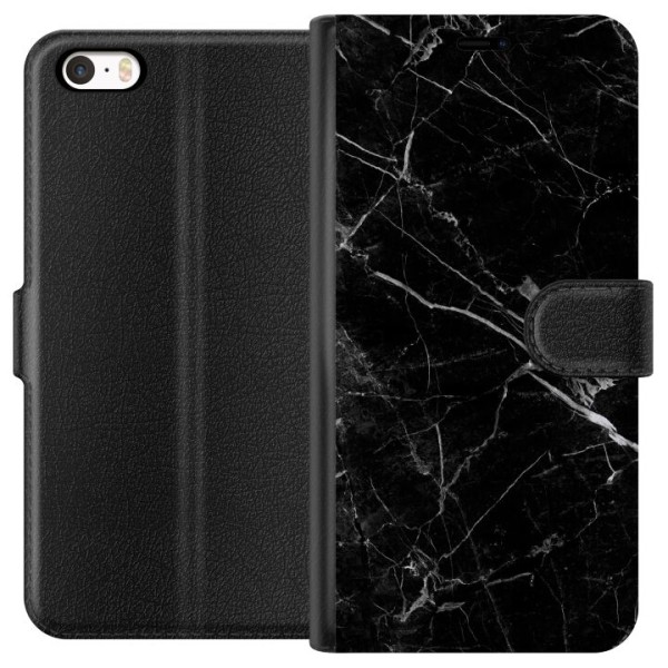 Apple iPhone 5 Plånboksfodral black marble