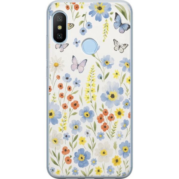 Xiaomi Mi A2 Lite Läpinäkyvä kuori Kesäkukat