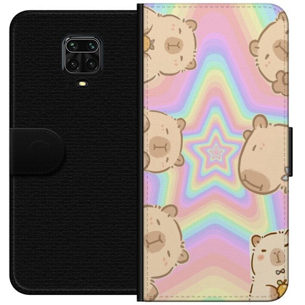 Xiaomi Redmi Note 9 Pro Lompakkokotelo Kawaii Capybara Galaxy