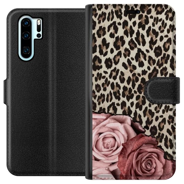 Kompatibelt Lommeboketui til Huawei P30 Pro Leopards Rose