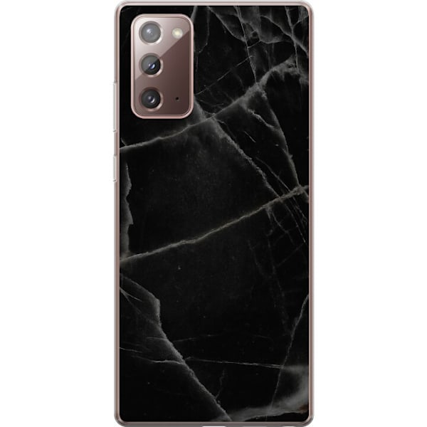 Samsung Galaxy Note20 Läpinäkyvä kuori Musta marmori