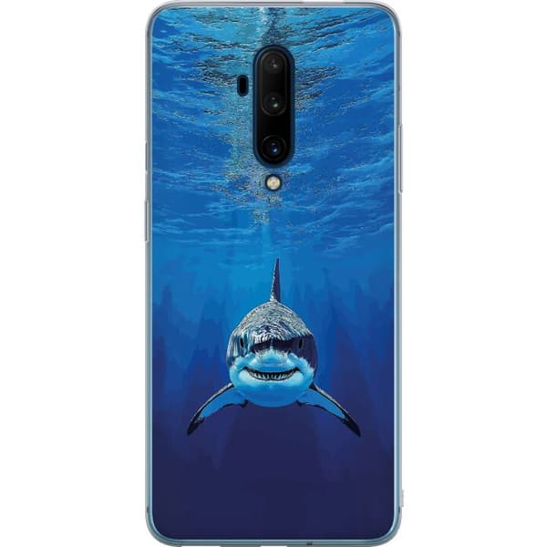 Kompatibelt Mobildeksel til OnePlus 7T Pro Nærbilde av en hvithai under havoverflaten blå