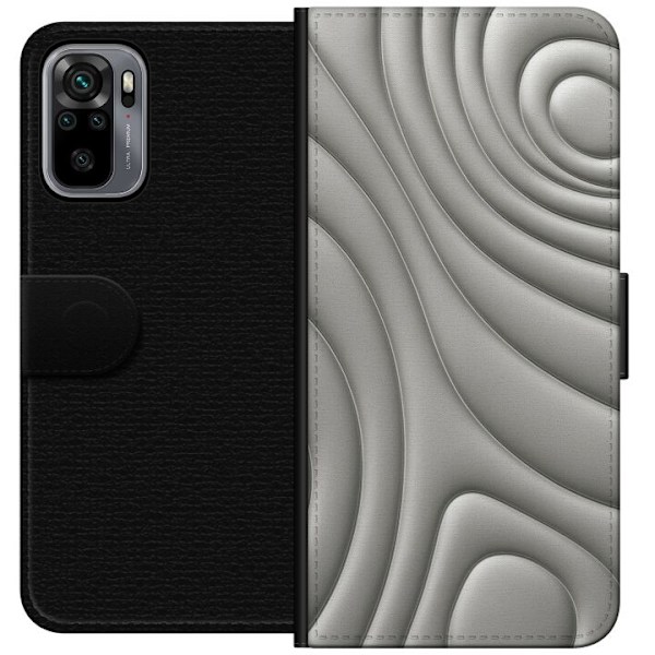 Xiaomi Redmi Note 10S Lompakkokotelo Hopea-aallot