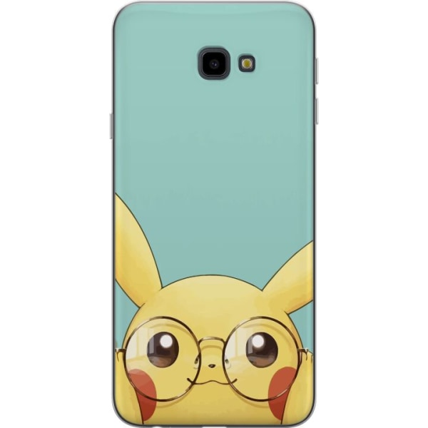 Samsung Galaxy J4+ Läpinäkyvä kuori Pikachu lasit