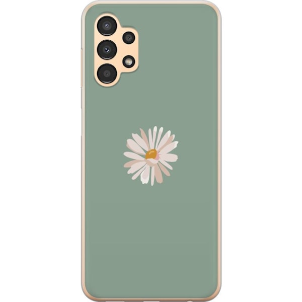 Samsung Galaxy A13 Läpinäkyvä kuori Vihreä Minimalikukka -