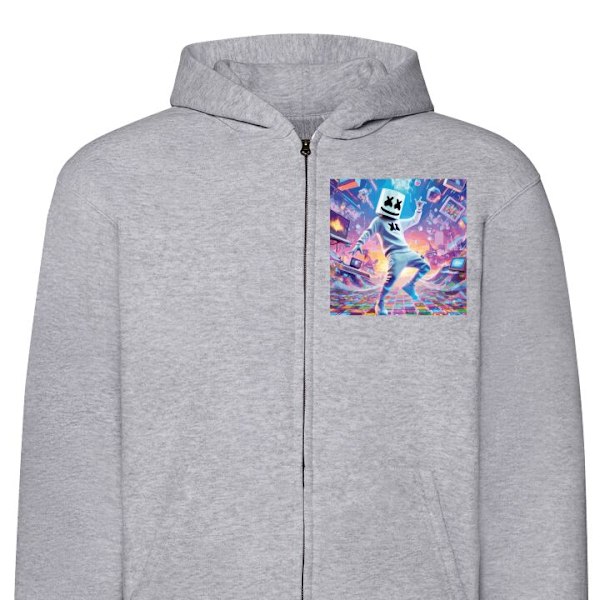 Zip-Hoodie | Huvtröja med Dragkedja för Vuxna Fortnite grå L