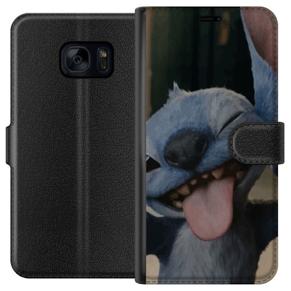 Samsung Galaxy S7 Lommeboketui Stitch Søt Alien - Blå Favori