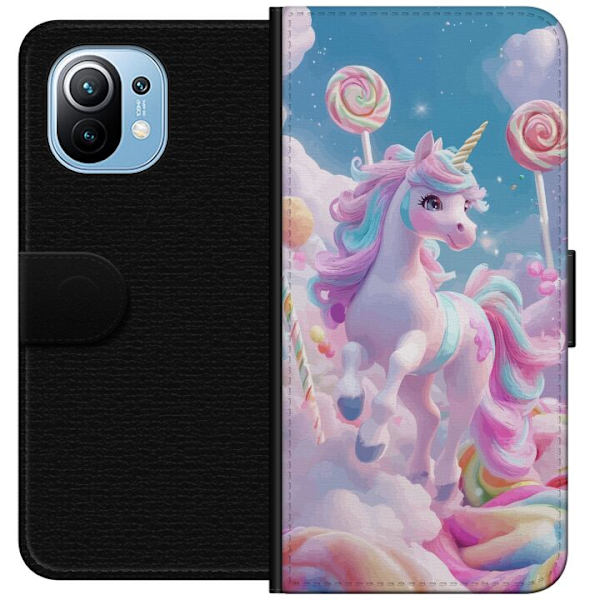 Xiaomi Mi 11 Lompakkokotelo Yksisarvinen Candy Pastel Kawaii Suunnittelu Söpö Suosittu Väri Graafinen Trendi Lapsen Teema Fantasia Taide