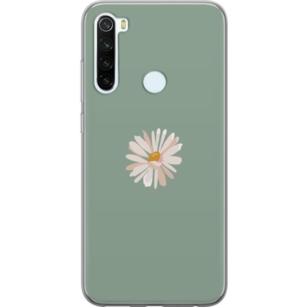 Xiaomi Redmi Note 8 Läpinäkyvä kuori Vihreä Minimalikukka - tyylikäs kukka vihreällä taustalla