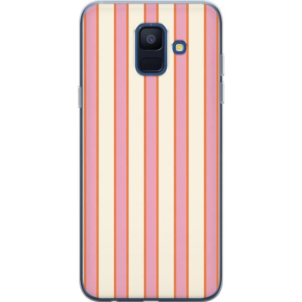 Kompatibelt Mobildeksel til Samsung Galaxy A6 (2018) Rosa sorbetstriper rosa