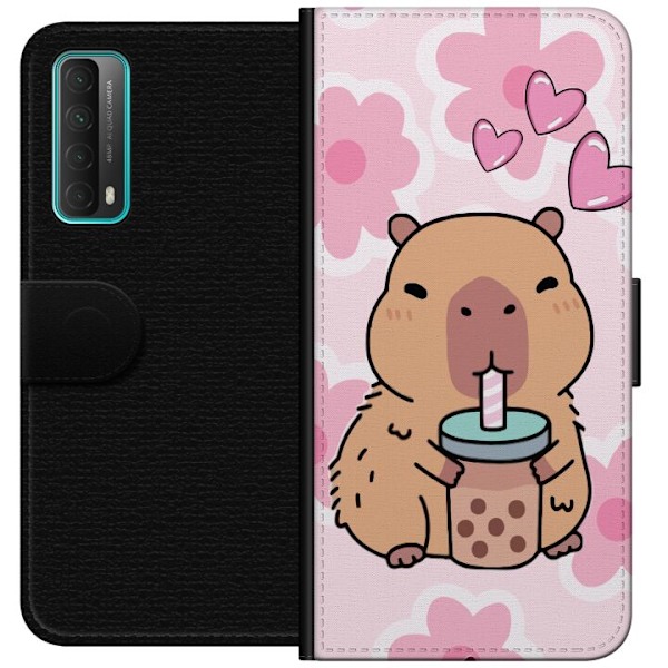 Huawei P smart 2021 Lommeboketui Kawaii Capybara Hjerteanime S