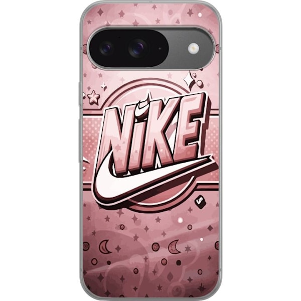 Google Pixel 9 Pro Läpinäkyvä kuori Nike Vaaleanpunainen