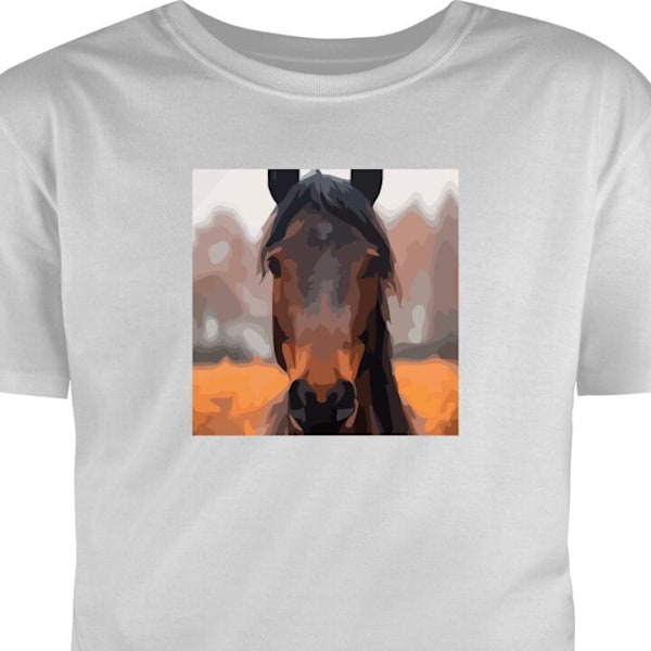 T-shirt til Voksen | Klassisk Voksen T-shirt Efterårets Hest grå XL