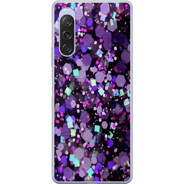 Sony Xperia 10 V Läpinäkyvä kuori Violetti Kimalle