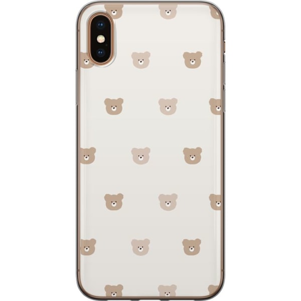 Apple iPhone X Läpinäkyvä kuori Teddy-tausta - söpöt tedd
