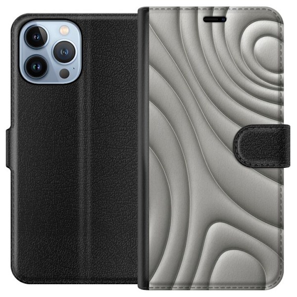 Apple iPhone 13 Pro Max Plånboksfodral Silver Waves