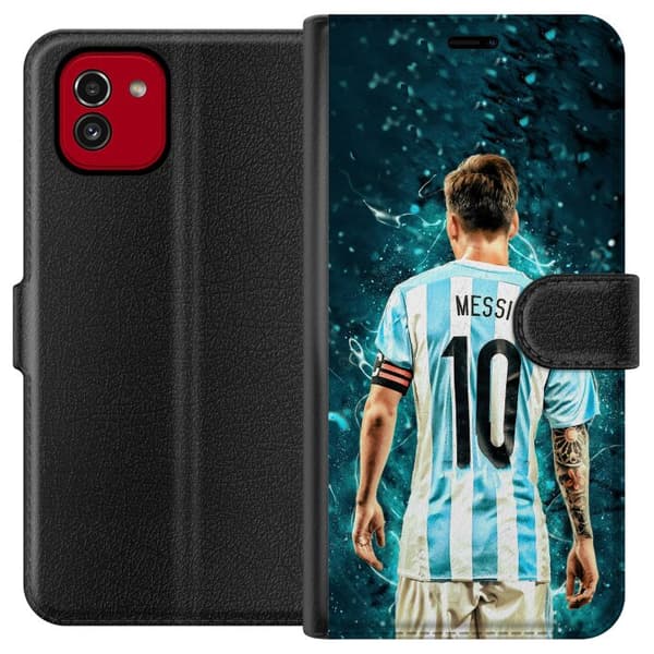 Kompatibel Tegnebogsetui til Samsung Galaxy A03 Messi