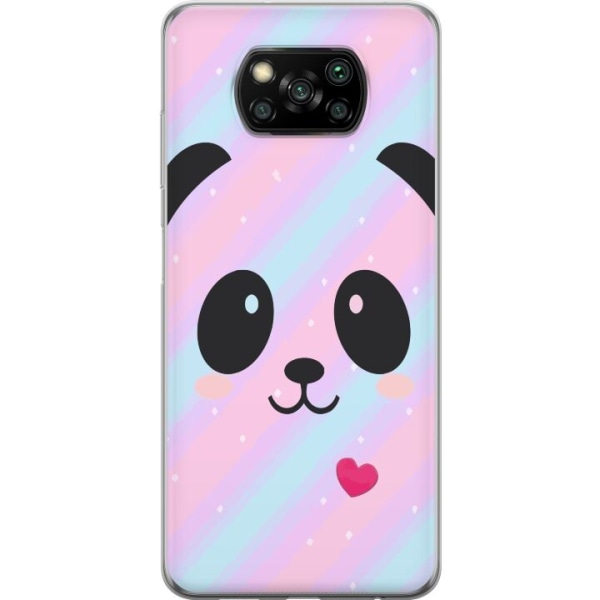 Xiaomi Poco X3 NFC Gjennomsiktig deksel Regnbue Panda