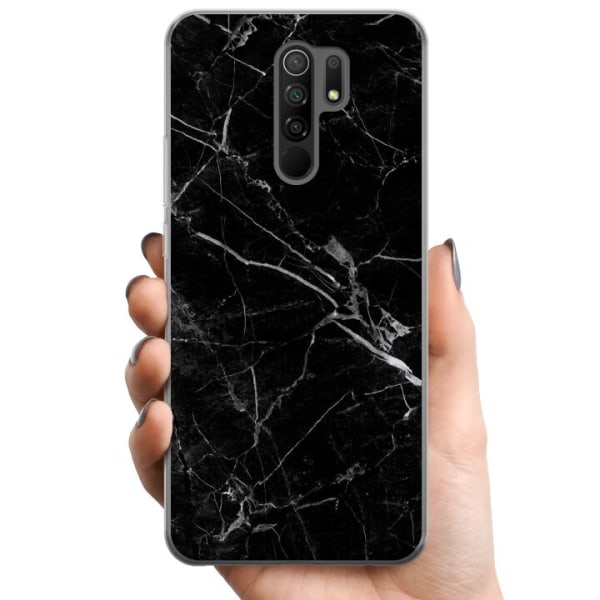 Xiaomi Redmi 9 TPU Mobilskal black marble